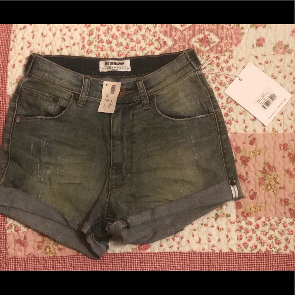 One x One Teaspoon Jean Shorts